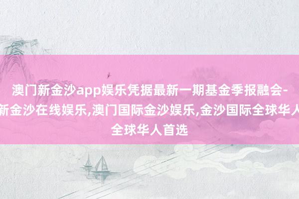 澳门新金沙app娱乐凭据最新一期基金季报融会-澳门新金沙在线娱乐,澳门国际金沙娱乐,金沙国际全球华人首选