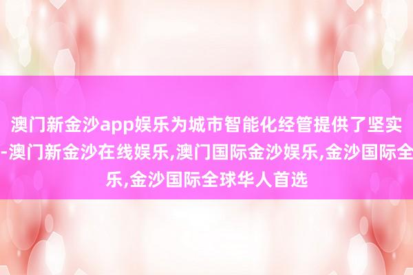 澳门新金沙app娱乐为城市智能化经管提供了坚实的信息支撑-澳门新金沙在线娱乐,澳门国际金沙娱乐,金沙国际全球华人首选