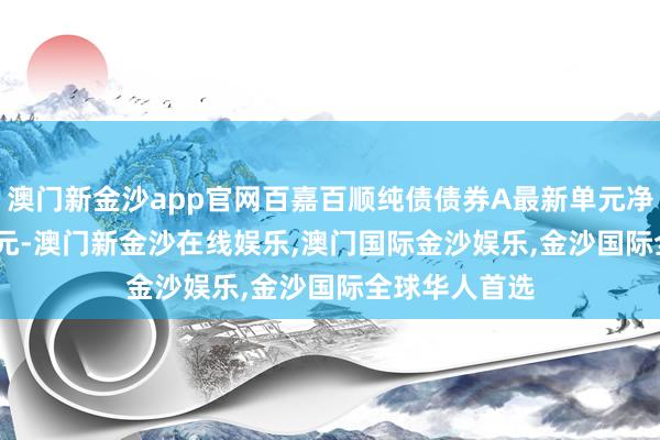 澳门新金沙app官网百嘉百顺纯债债券A最新单元净值为1.1338元-澳门新金沙在线娱乐,澳门国际金沙娱乐,金沙国际全球华人首选