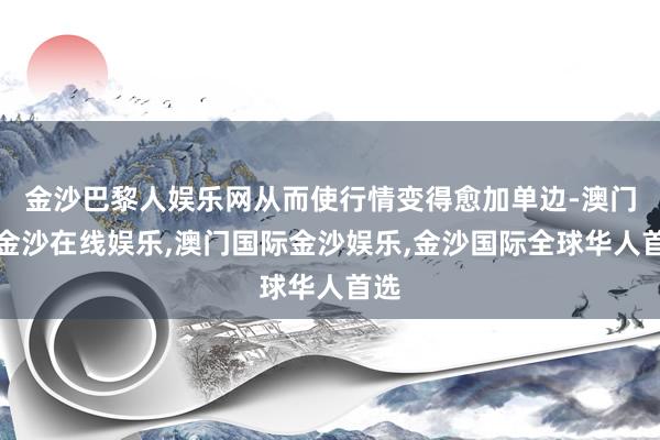 金沙巴黎人娱乐网从而使行情变得愈加单边-澳门新金沙在线娱乐,澳门国际金沙娱乐,金沙国际全球华人首选